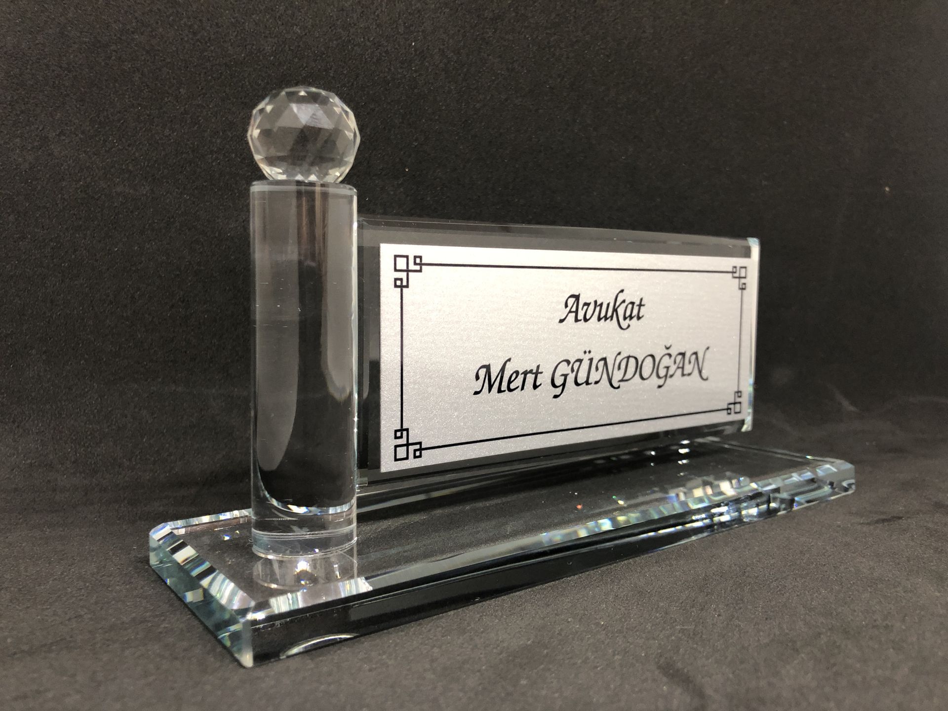 Çubuklu Masa İsimlik Gümüş