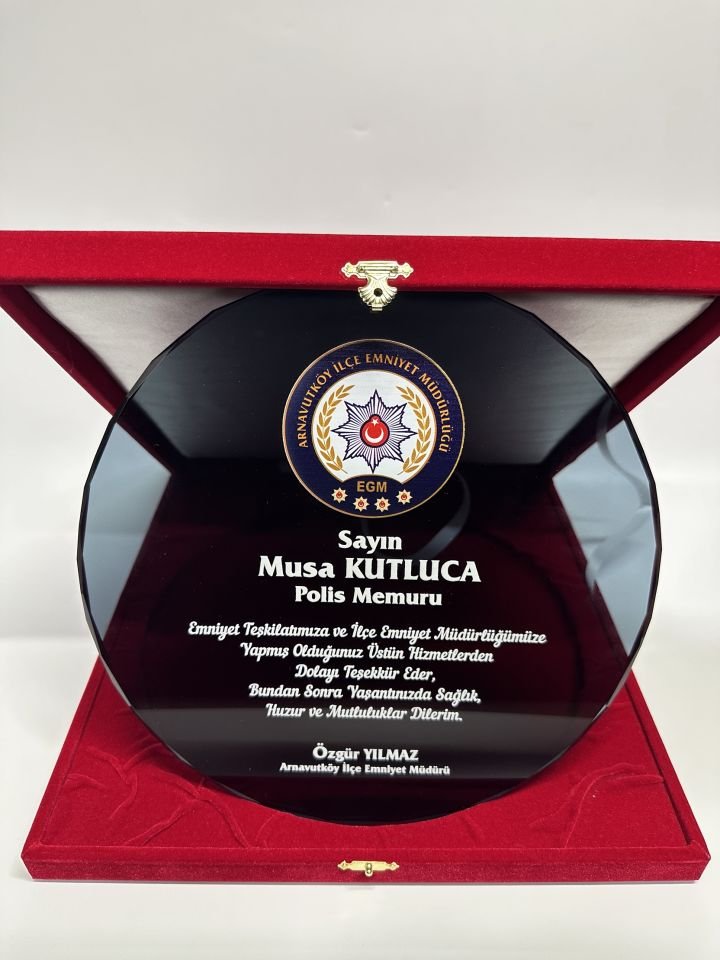 Cam Tabak Plaket Şilt 03