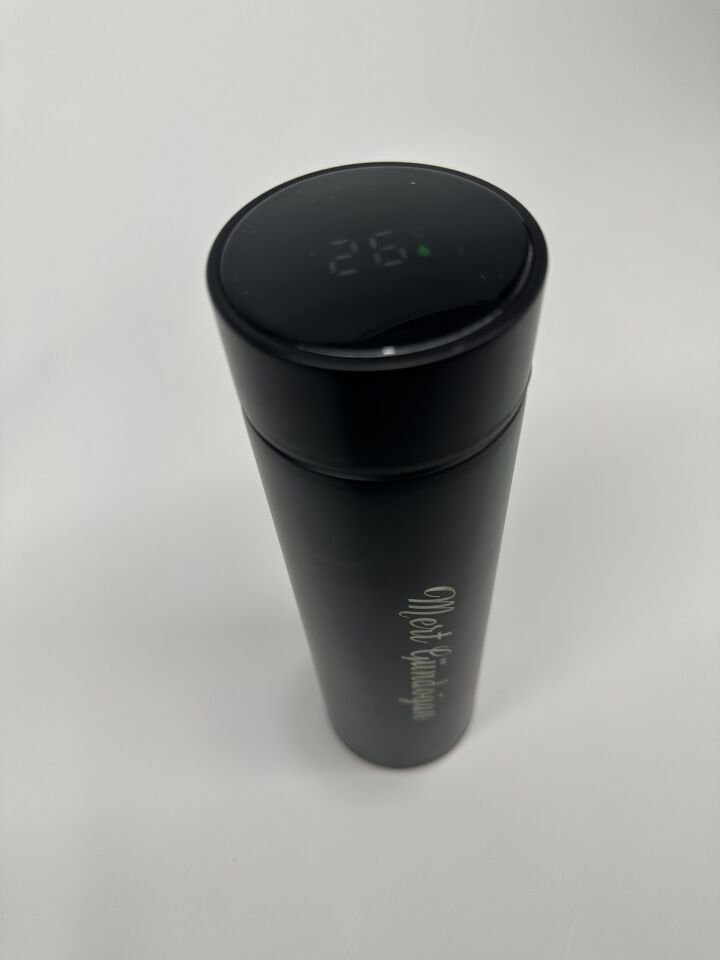 Siyah Renk Termos Ledli ve Süzgeçli Kişiselleştirilebilen / 450ml