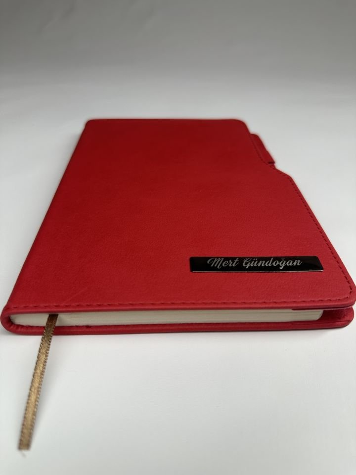 İsme veya Kişiye Özel Kırmızı Ajanda Defter