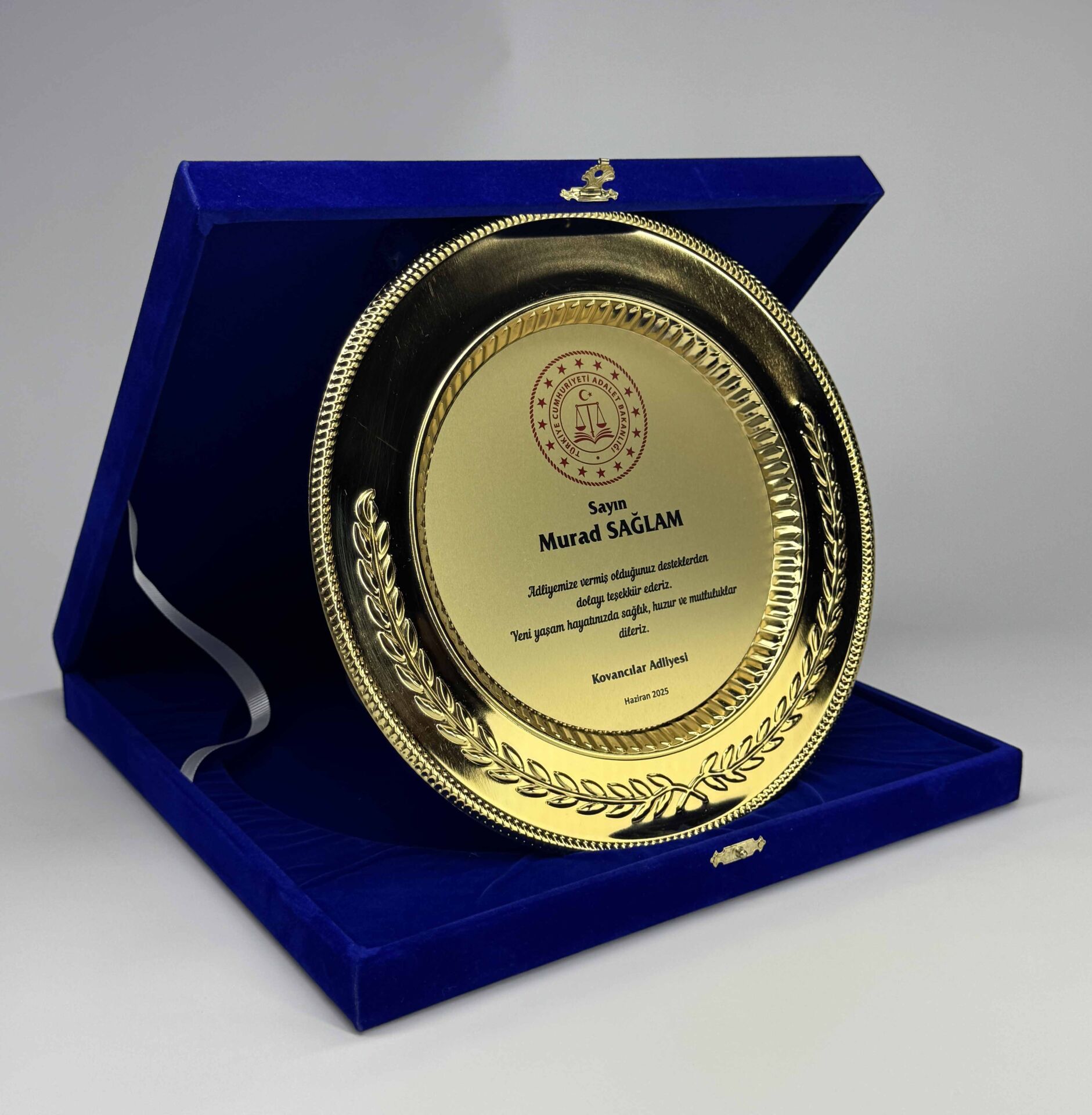 Metal Tabak Plaket Şilt 01