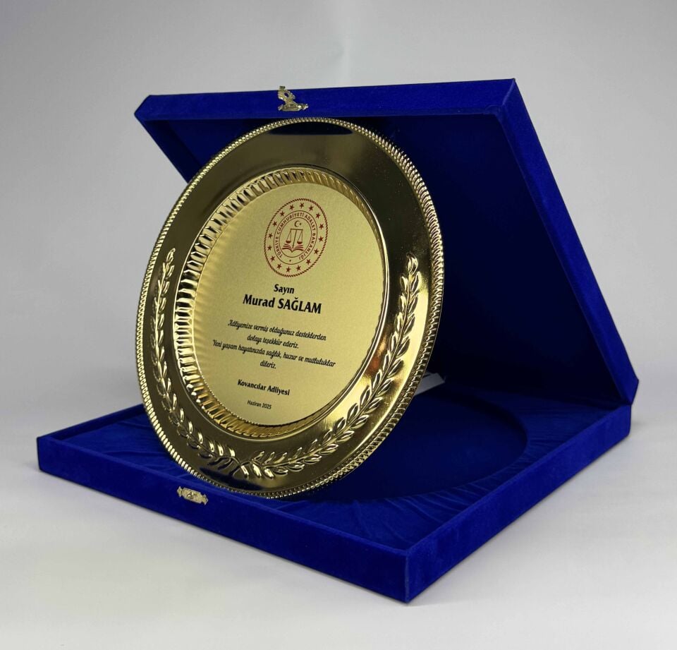Metal Tabak Plaket Şilt 01