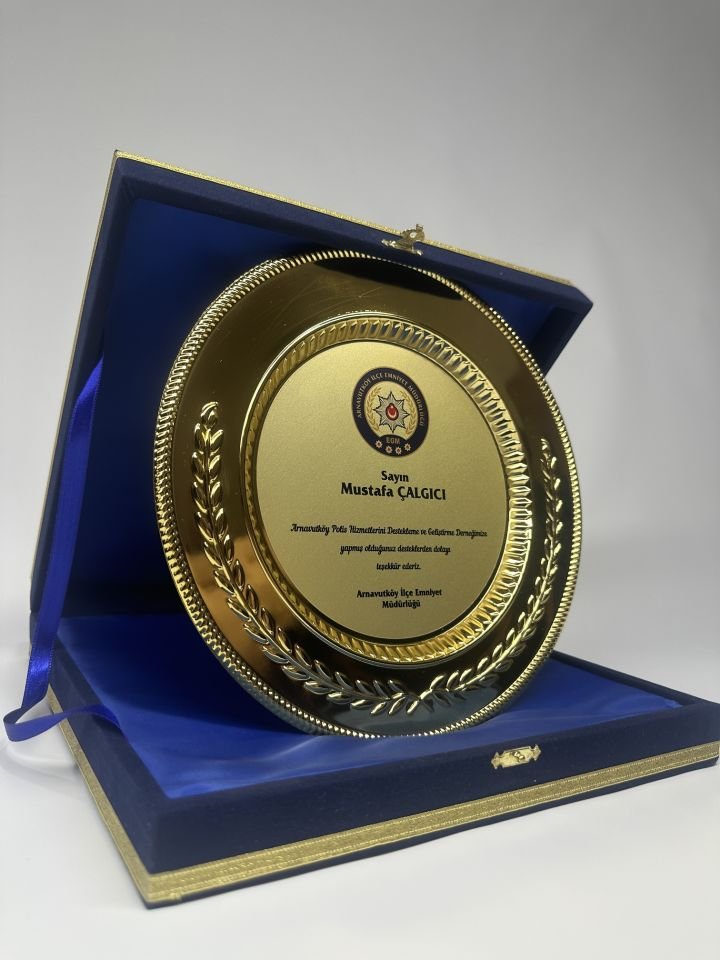 Metal Tabak Plaket Şilt 01