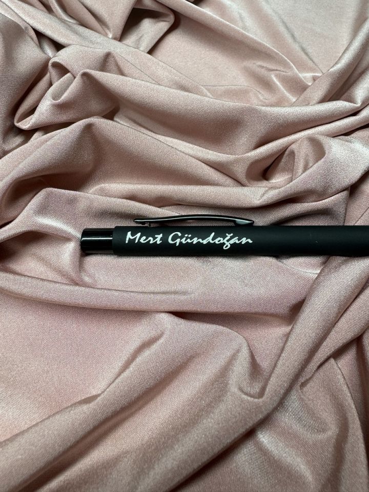 Kişiye Özel Metal Tükenmez Kalem Rubber Gövde Kalem siyah