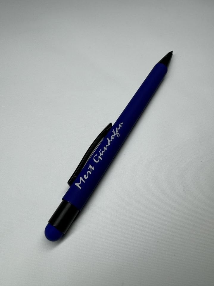Kişiye Özel Metal Tükenmez Touchpen Kalemrubber Gövde Kalem lacivert