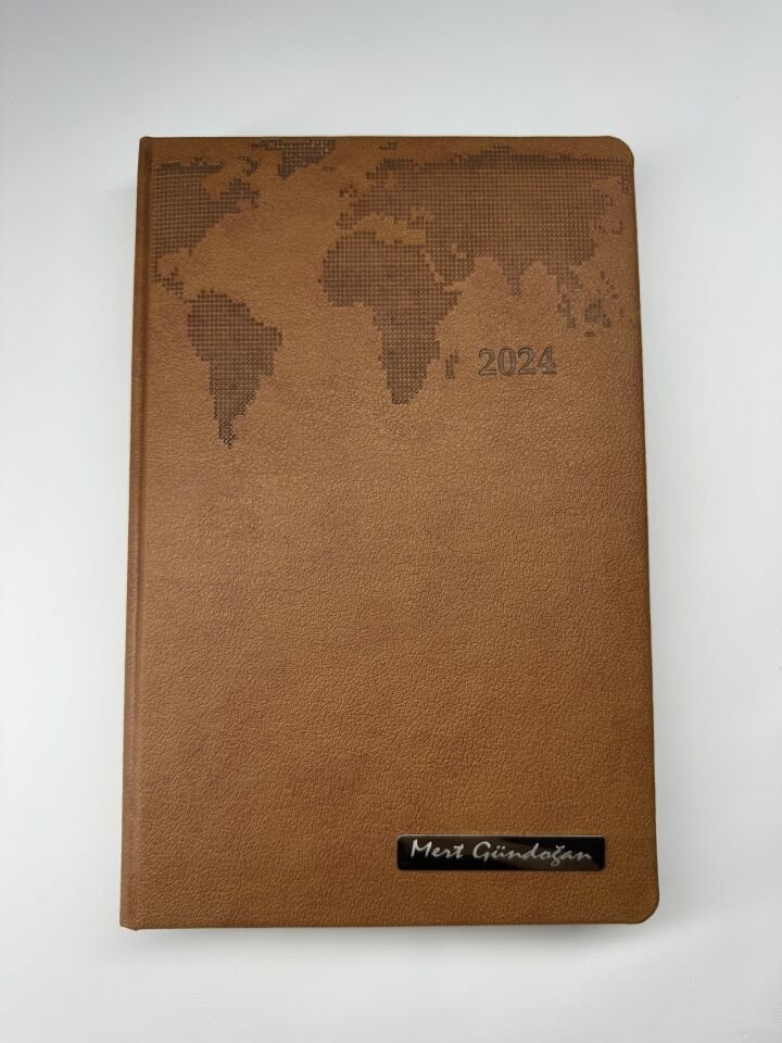 TERMO DERİ TARİHLİ HARİTALI İSME VEYA KİŞİYE ÖZEL AJANDA  1 taba