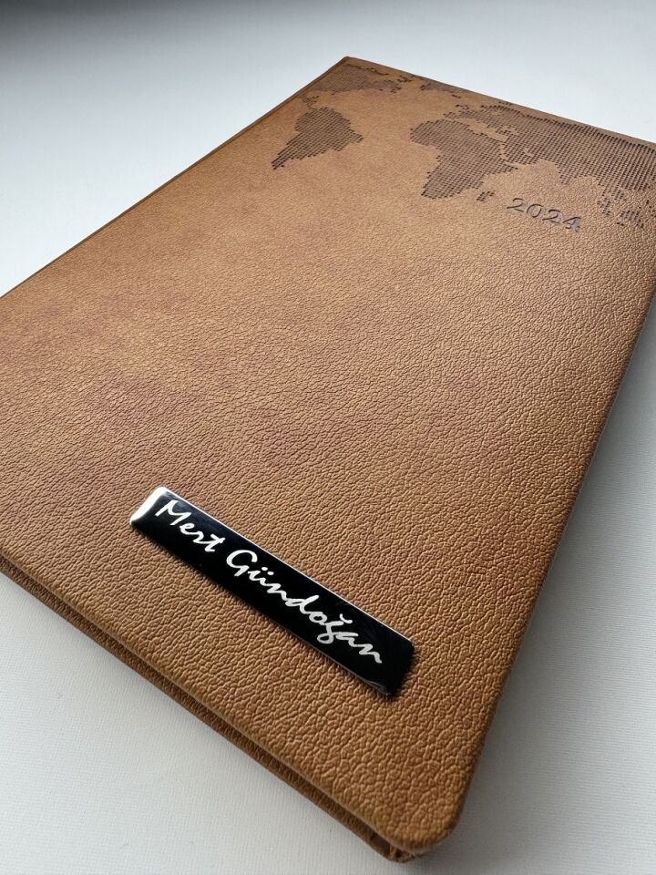 TERMO DERİ TARİHLİ HARİTALI İSME VEYA KİŞİYE ÖZEL AJANDA  1 taba