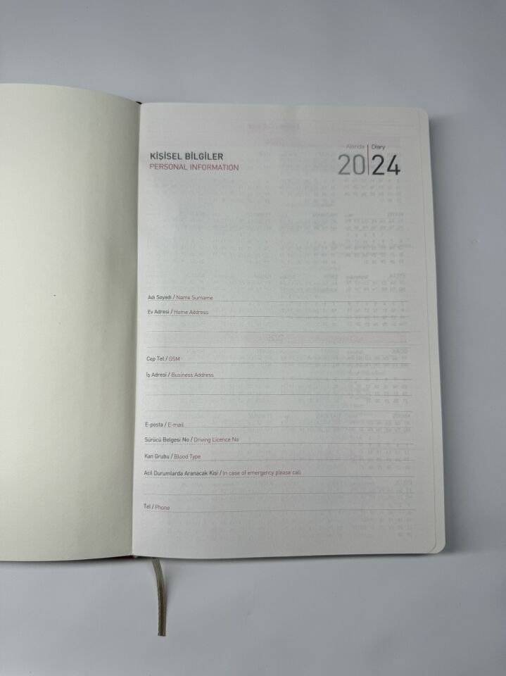 TERMO DERİ TARİHLİ HARİTALI 1. SINIF KALİTE İSME VEYA KİŞİYE ÖZEL AJANDA 2 kırmızı