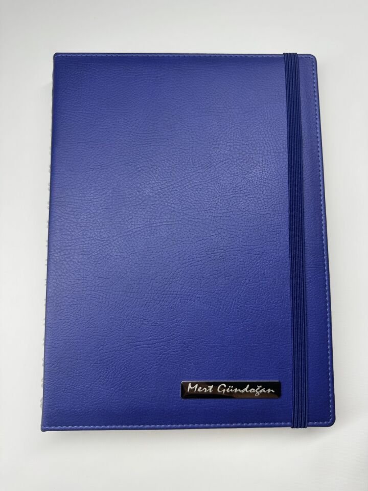 GİZLİ TELLİ TERMO DERİ TARİHLİ İSME VEYA KİŞİYE ÖZEL AJANDA mavi