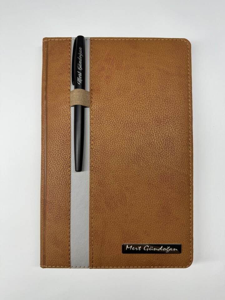KALEM HEDİYE TERMO DERİ TARİHLİ İSME VEYA KİŞİYE ÖZEL SET AJANDA KALEMLİ taba
