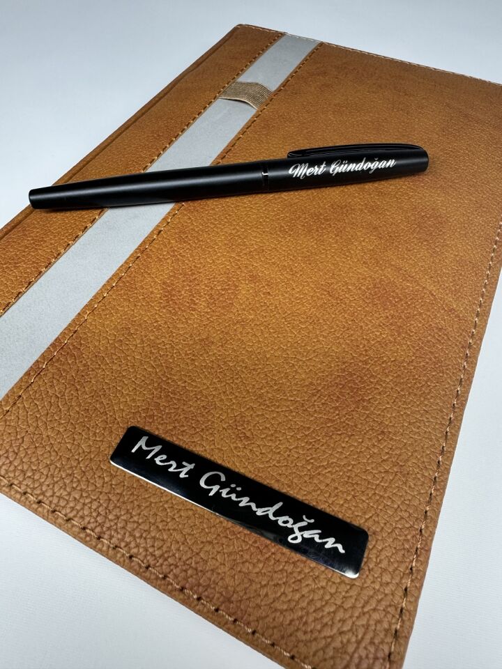 KALEM HEDİYE TERMO DERİ TARİHLİ İSME VEYA KİŞİYE ÖZEL SET AJANDA KALEMLİ taba