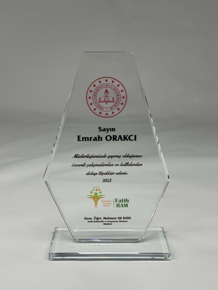 Cam Kristal Plaket Renkli Baskılı GK13