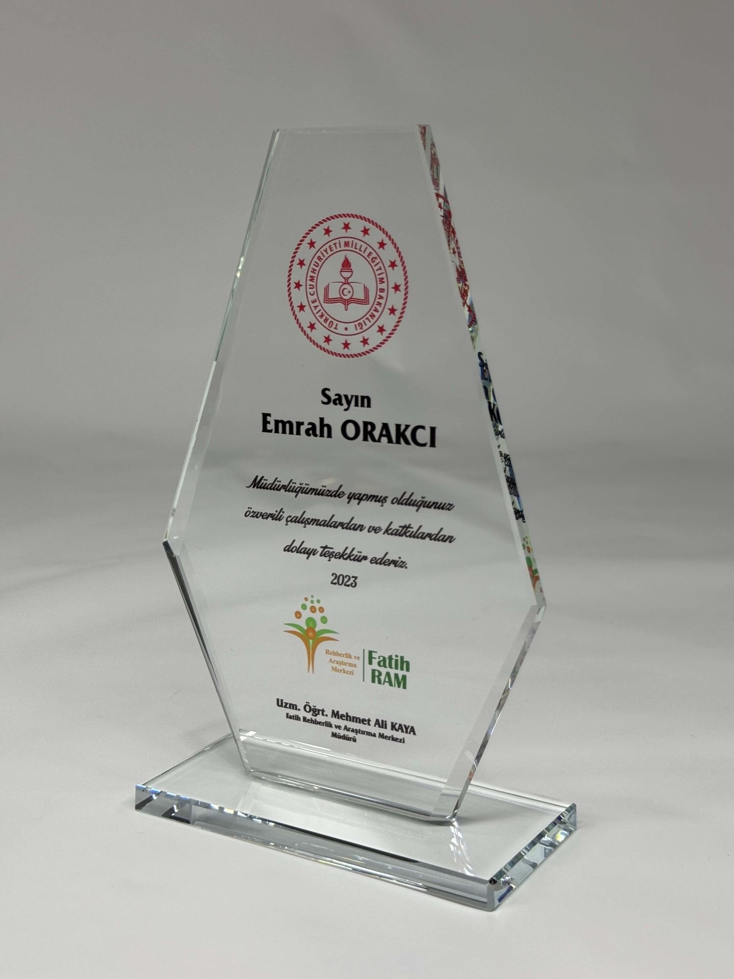 Cam Kristal Plaket Renkli Baskılı GK13