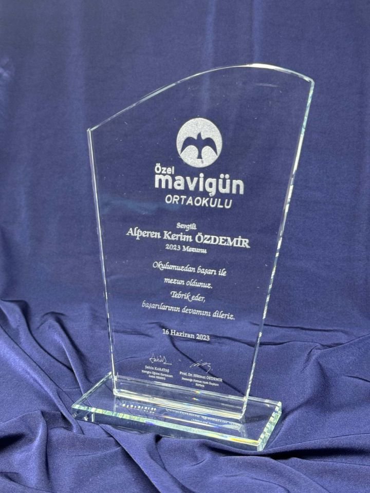 Cam Kristal Plaket Lazer Kazıma 07