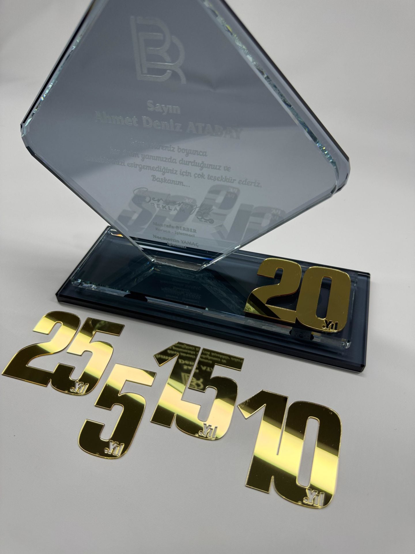 Cam Kristal Plaket Lazer Kazıma 15