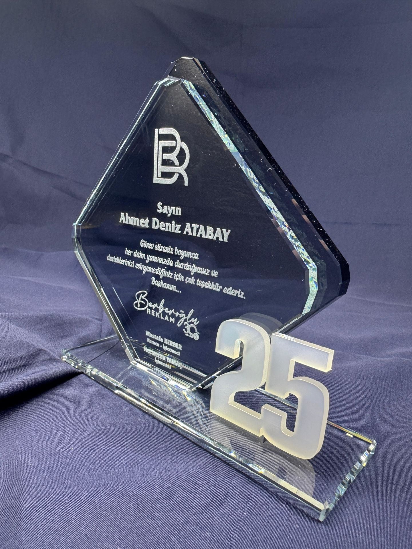 Cam Kristal Plaket Lazer Kazıma 17