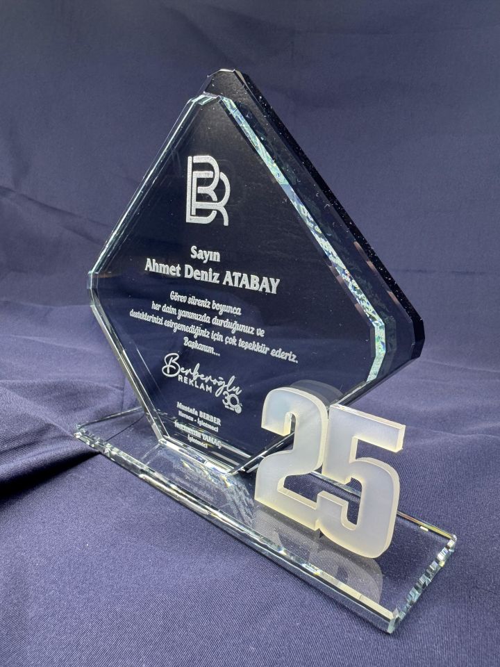 Cam Kristal Plaket Lazer Kazıma 17