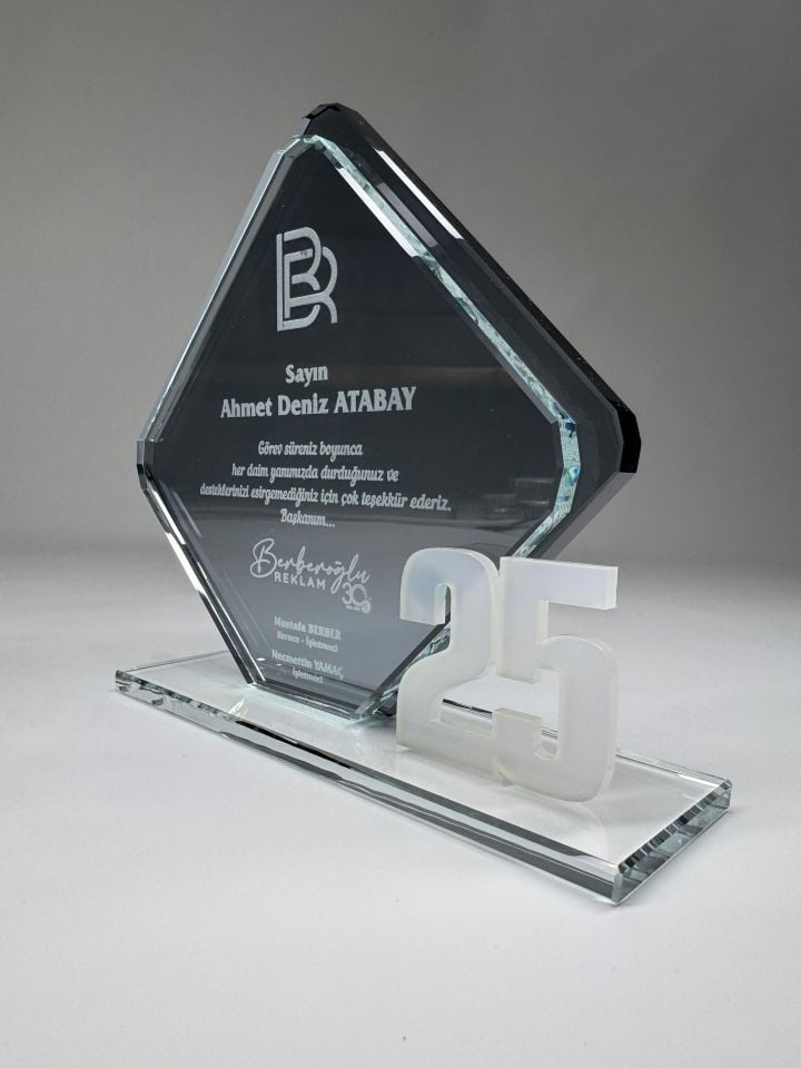 Cam Kristal Plaket Lazer Kazıma 17