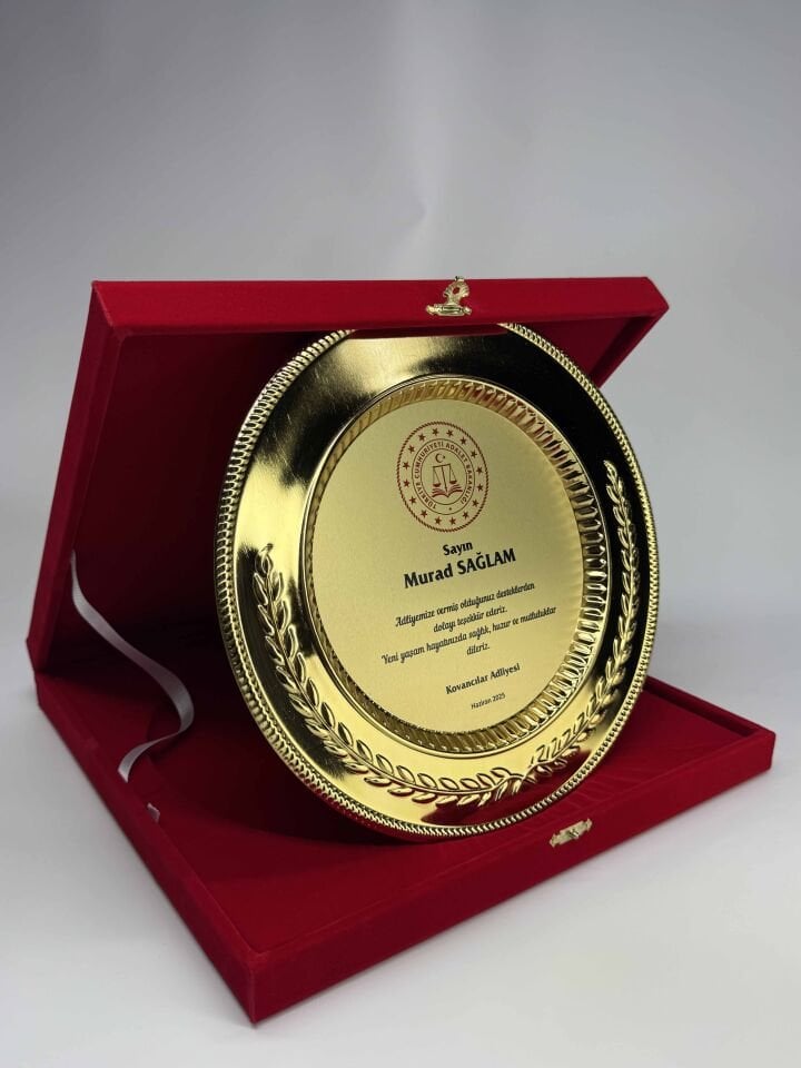 Metal Tabak Plaket Şilt 02