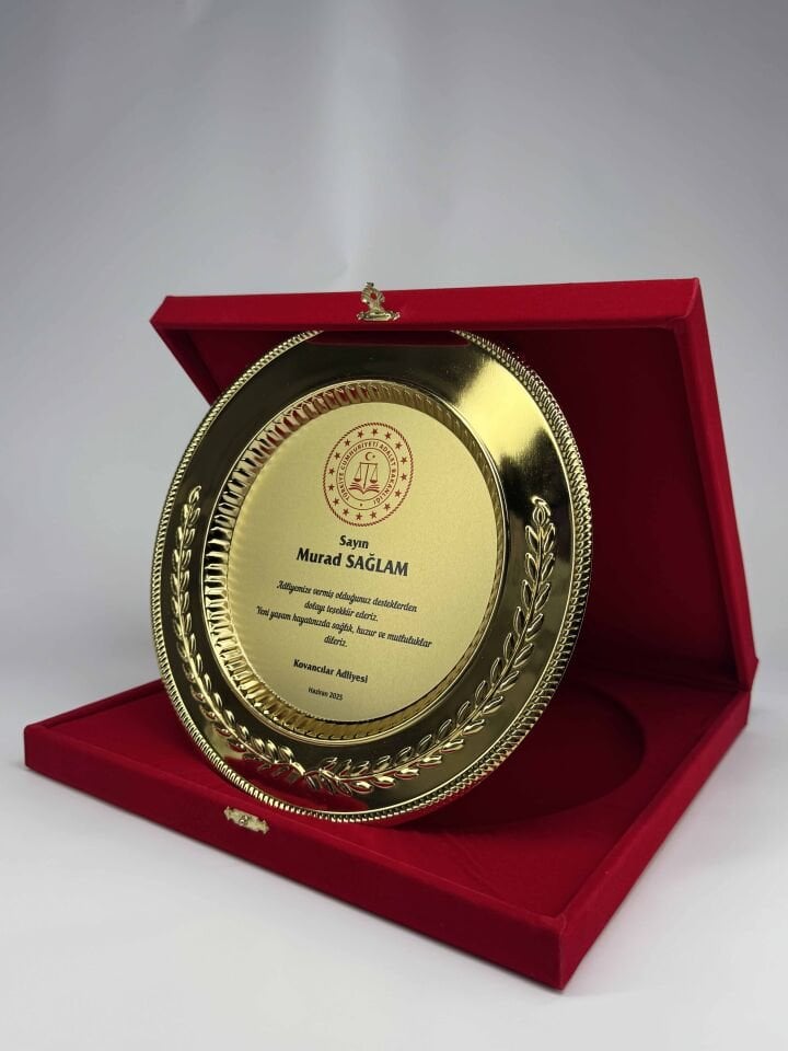 Metal Tabak Plaket Şilt 02