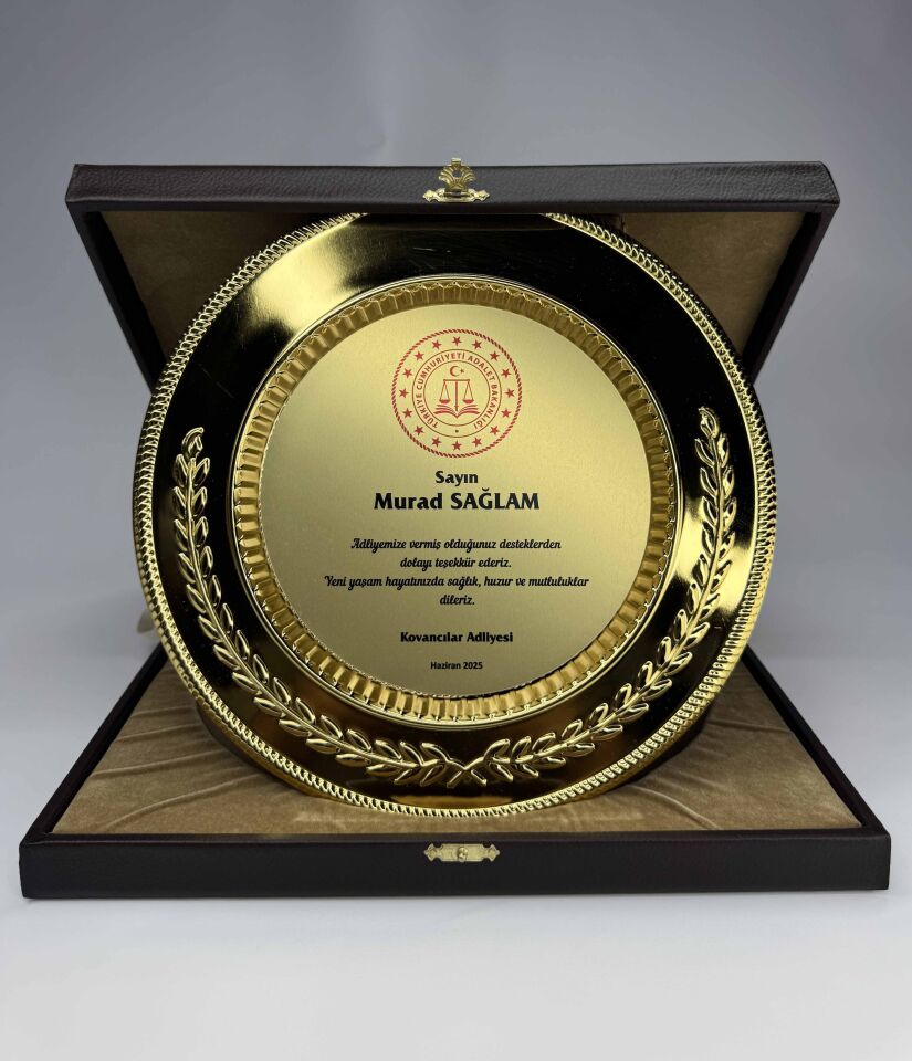 Metal Tabak Plaket Şilt 03