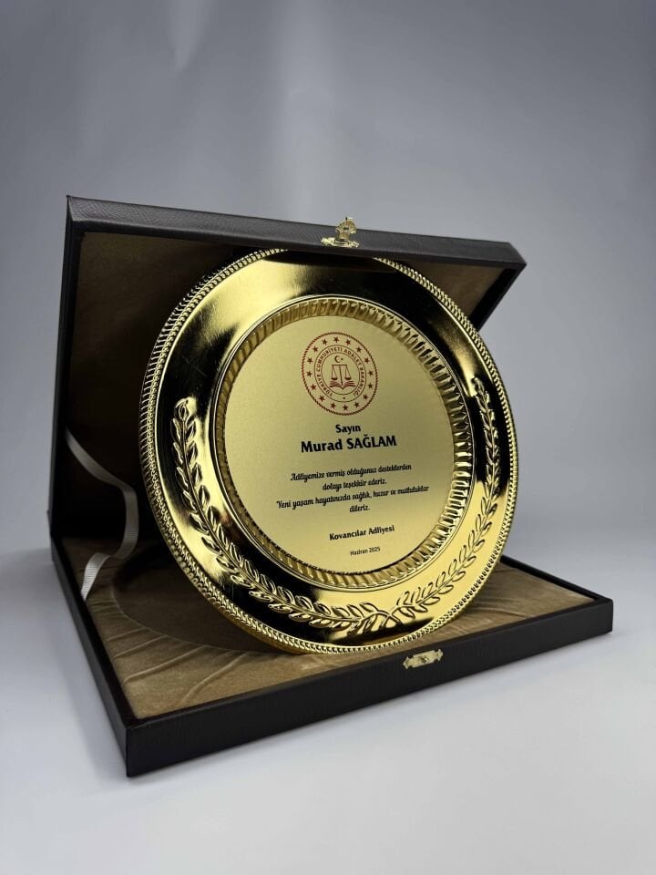 Metal Tabak Plaket Şilt 03