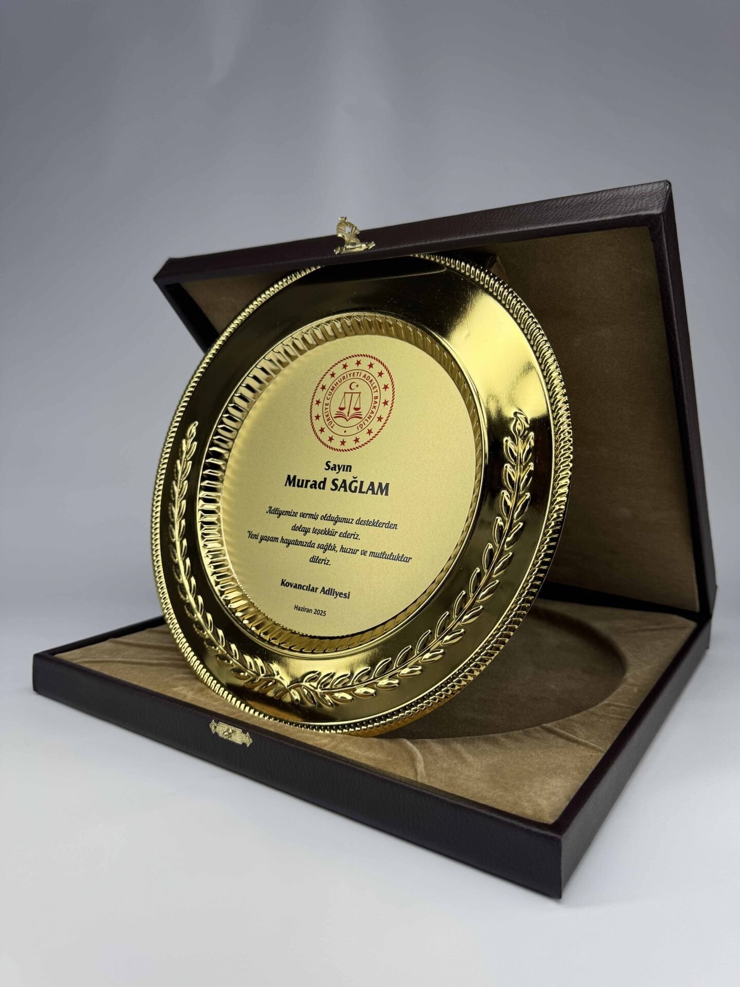 Metal Tabak Plaket Şilt 03