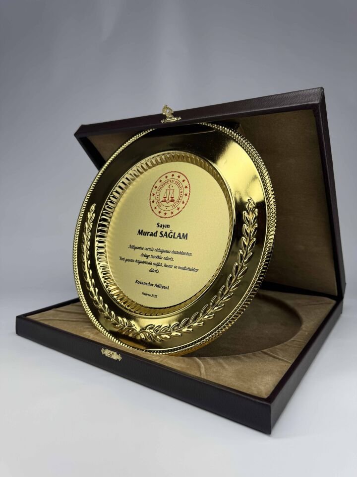 Metal Tabak Plaket Şilt 03