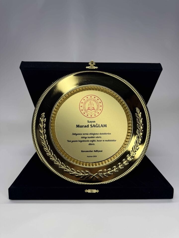 Metal Tabak Plaket Şilt 04